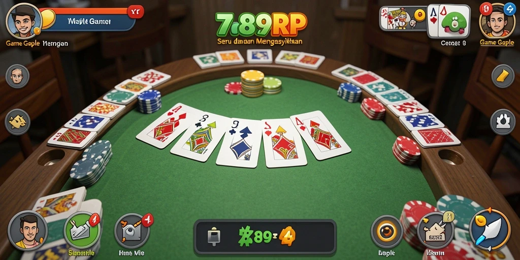 Tampilan gameplay Gaple yang seru dan kompetitif.