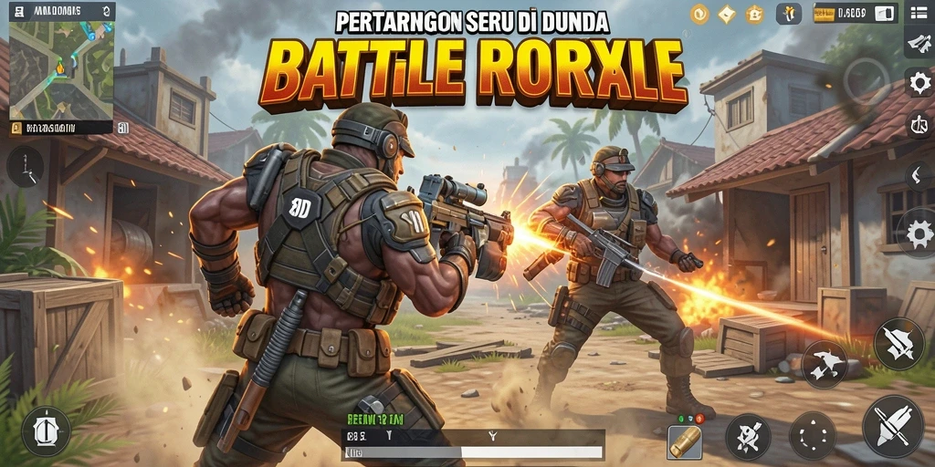 Tangkapan layar gameplay 8ID yang menunjukkan aksi pertarungan Battle Royale.