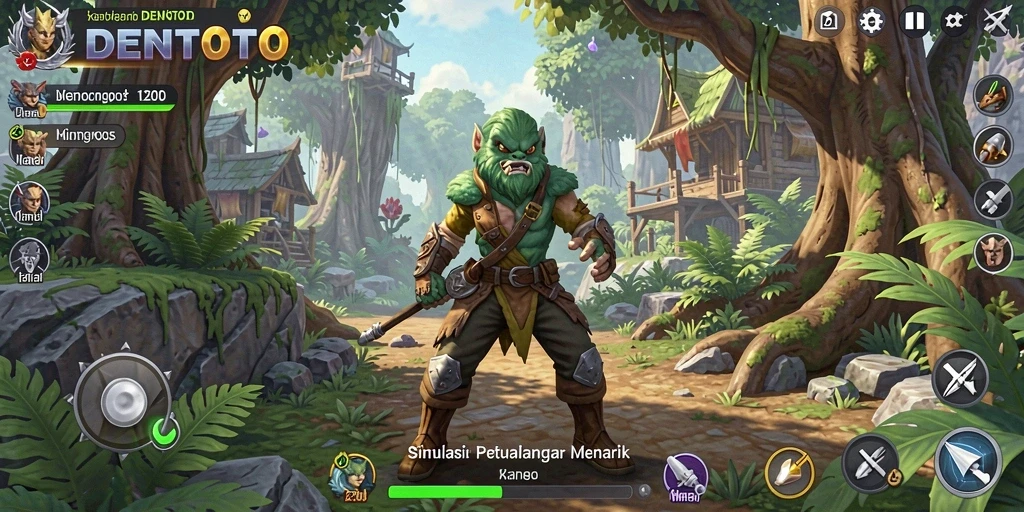 Tampilan gameplay menarik dalam DENTOTO yang menggambarkan simulasi kehidupan.