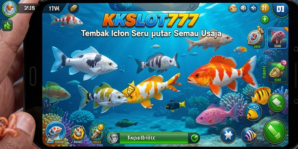 Tampilan gameplay KKSLOT777 yang penuh aksi menembak ikan.
