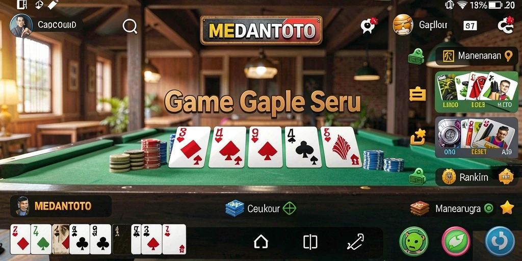 Tampilan gameplay seru dari MEDANTOTO dalam sesi Gaple.