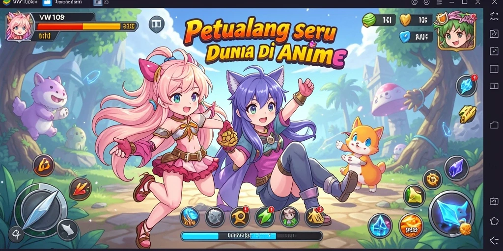 Tangkapan layar menampilkan aksi seru dalam gameplay Anime VW108.