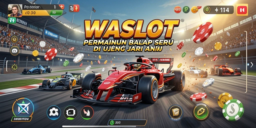 Tampilan seru gameplay WASLOT dalam balapan cepat.
