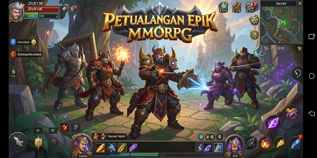 Tampilan menarik dari gameplay <strong>ZEUS138</strong> dalam dunia MMORPG yang luas.