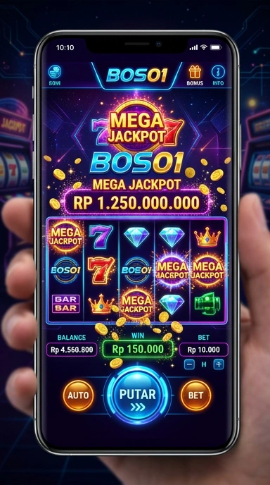 Tampilan utama aplikasi bos01 dengan berbagai kategori aplikasi.